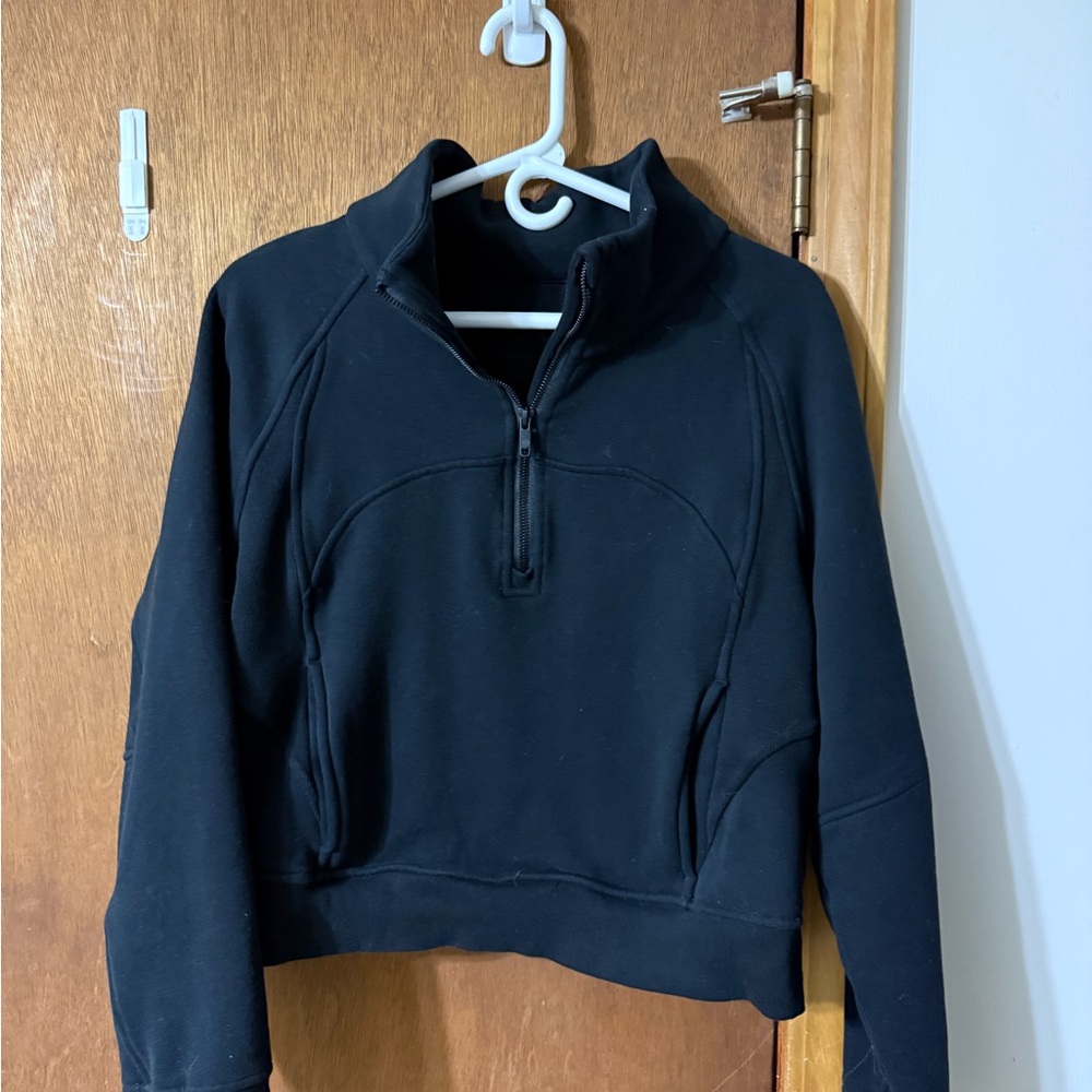 Women's Black Quarter-Zip Sweater